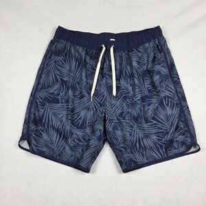 Fair Harbor Swim Trunks Men's XL Blue‎ Tropical Print Lined Drawstring Pockets